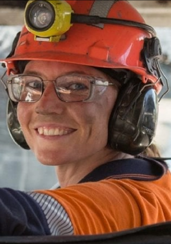 Woman in hard hat